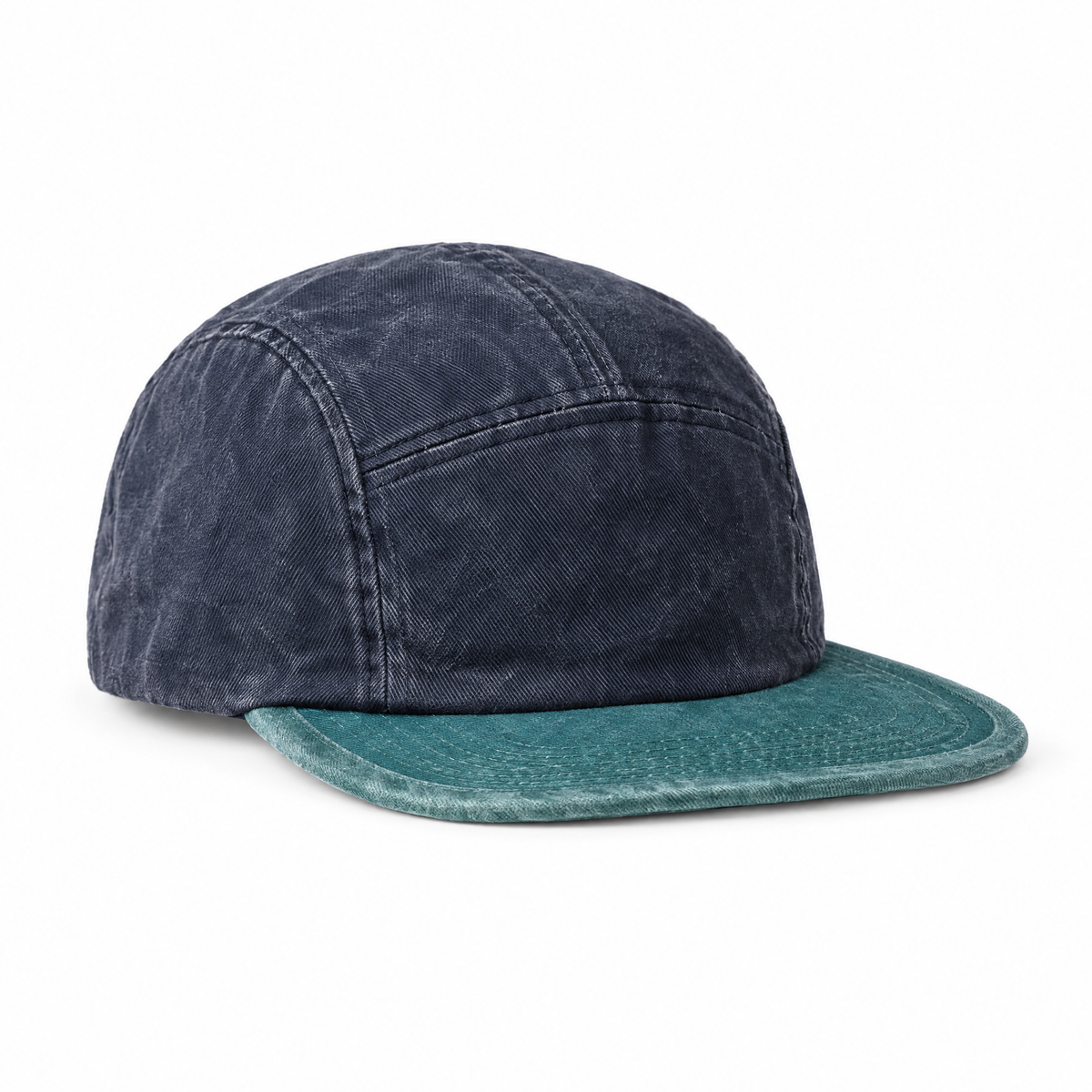 KYO 5 Paneles color Azul y Verde Agua, gorro de 5 paneles en algodón lavado – Studio Kyo®