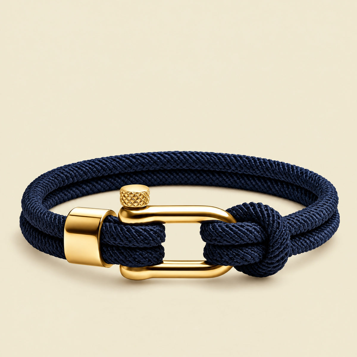 Pulsera Náutica Malibu Azul y Dorado, pulsera de cuerda de Studio Kyo® – foto principal