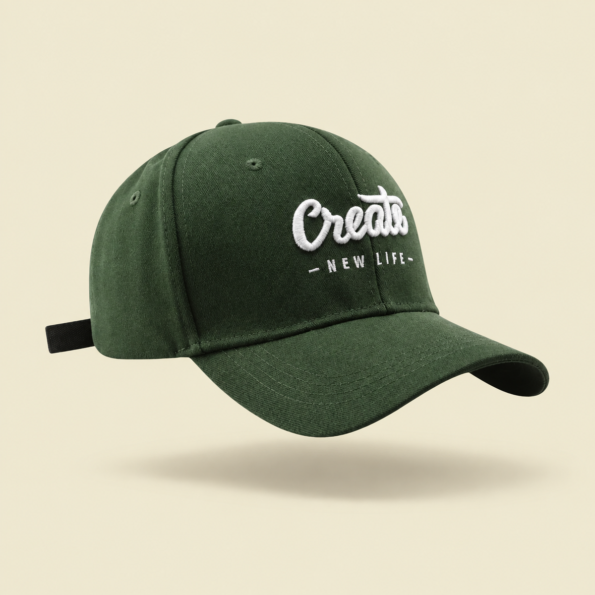 Gorro Create Studio Kyo, fotografía de producto sobre fondo crema
